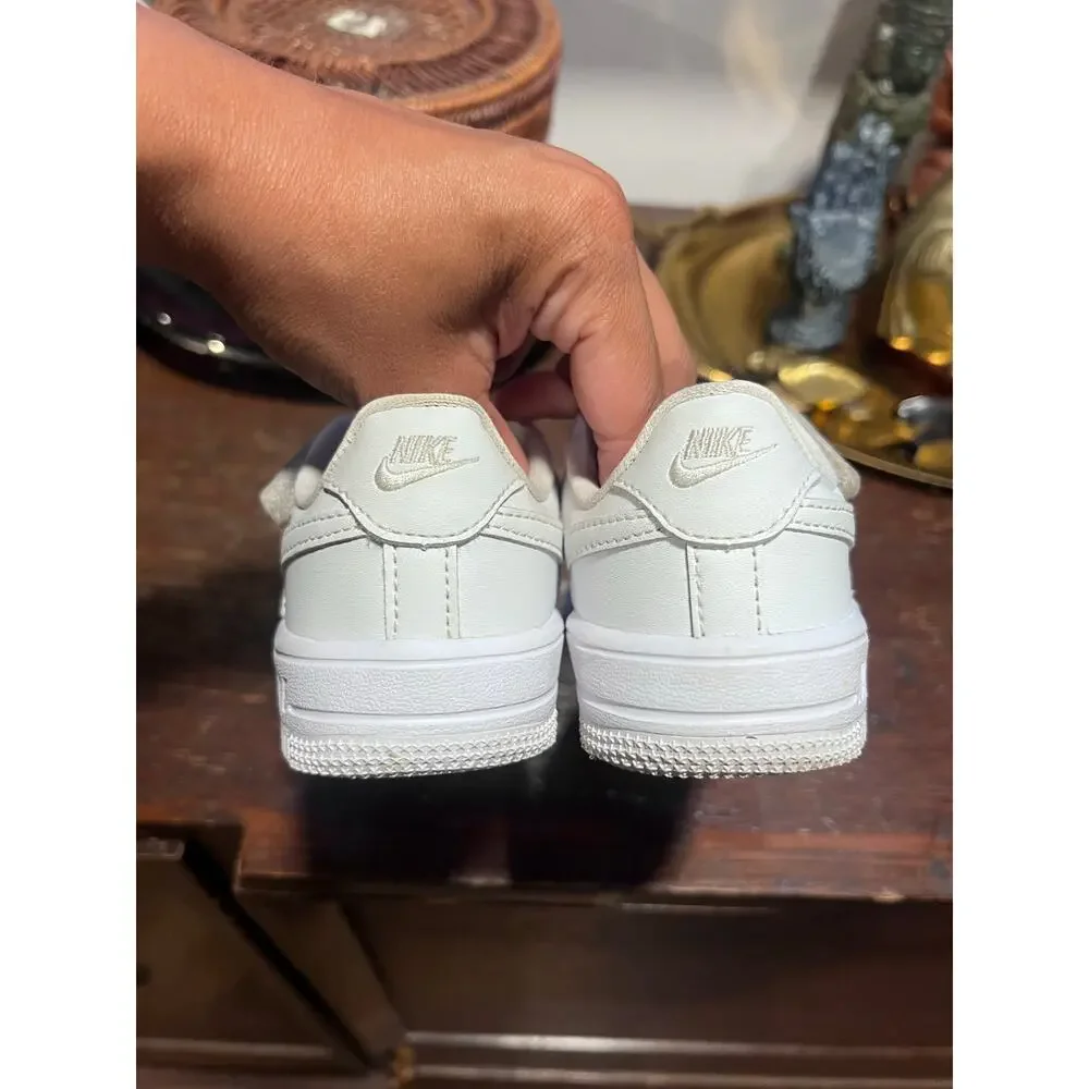 Nike Force 1 Low EasyOn Toddler Tripple White Sneakers FN0236-111 Size 9C